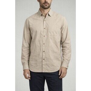A.P.C. Mens Button Long Sleeve Cotton Beige Woven Casual Shirt Old Money Sz S